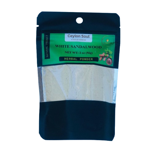 Close-up of finely ground, creamy white Pure White Sandalwood Powder, showing its smooth, soft texture.