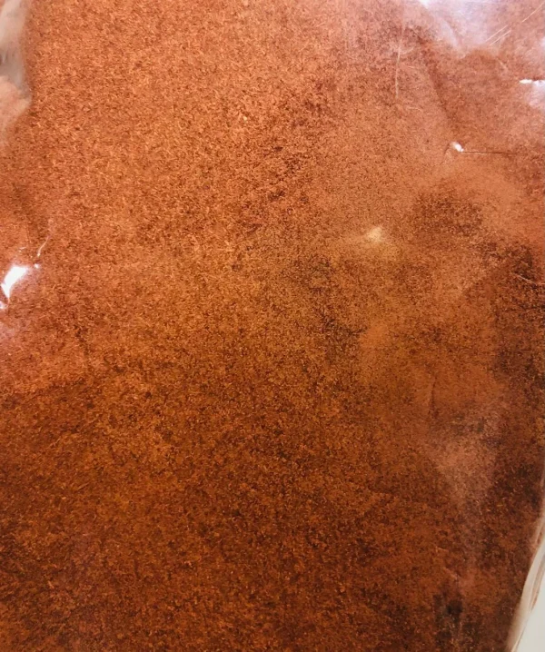 Branded, clearly labeled bag or jar of 100% pure Welmadata Manjishta Powder (Rubia cordifolia), indicating organic sourcing.
